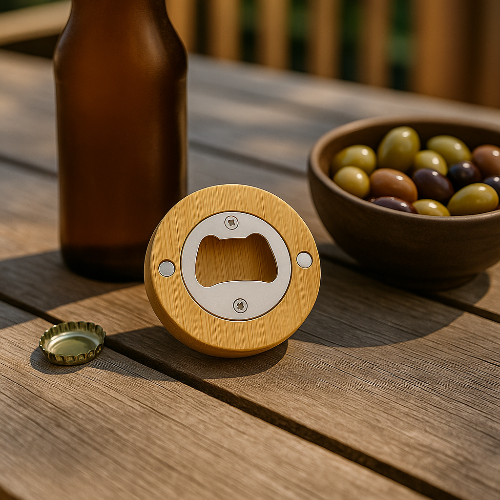 Décapsuleur Rond Aimanté WOOW™ – Bois Naturel | Indispensable & Stylé