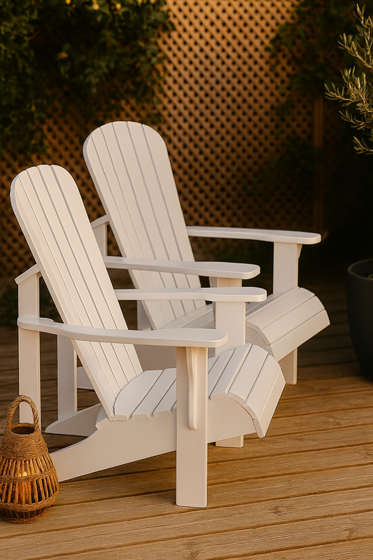 Chaise Adirondack WOOW™ – Édition Artisanale (Naturel ou Blanc)