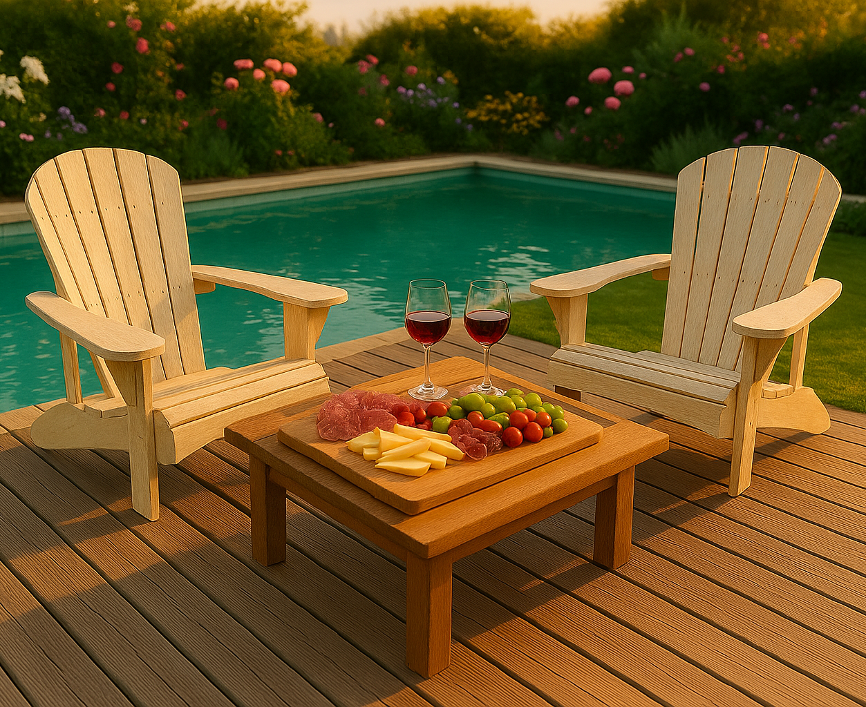 Chaise Adirondack WOOW™ – Édition Artisanale (Naturel ou Blanc)