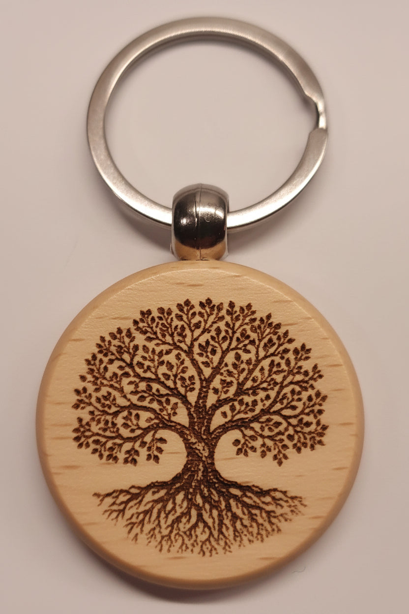 Porte-clés en bois gravé – Création artisanale WOOW-FRANCE