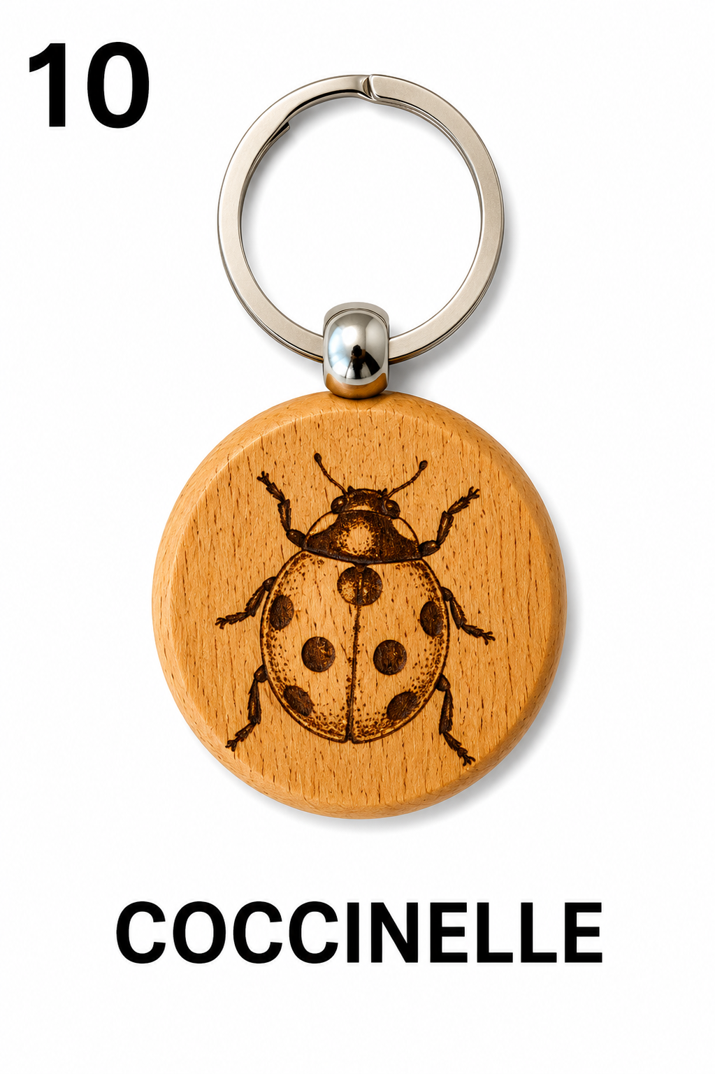 Porte-clés en bois gravé – Création artisanale WOOW-FRANCE