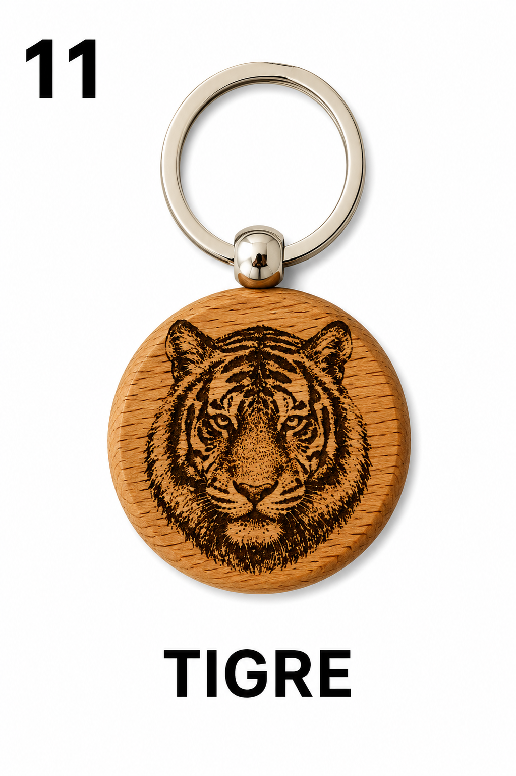 Porte-clés en bois gravé – Création artisanale WOOW-FRANCE