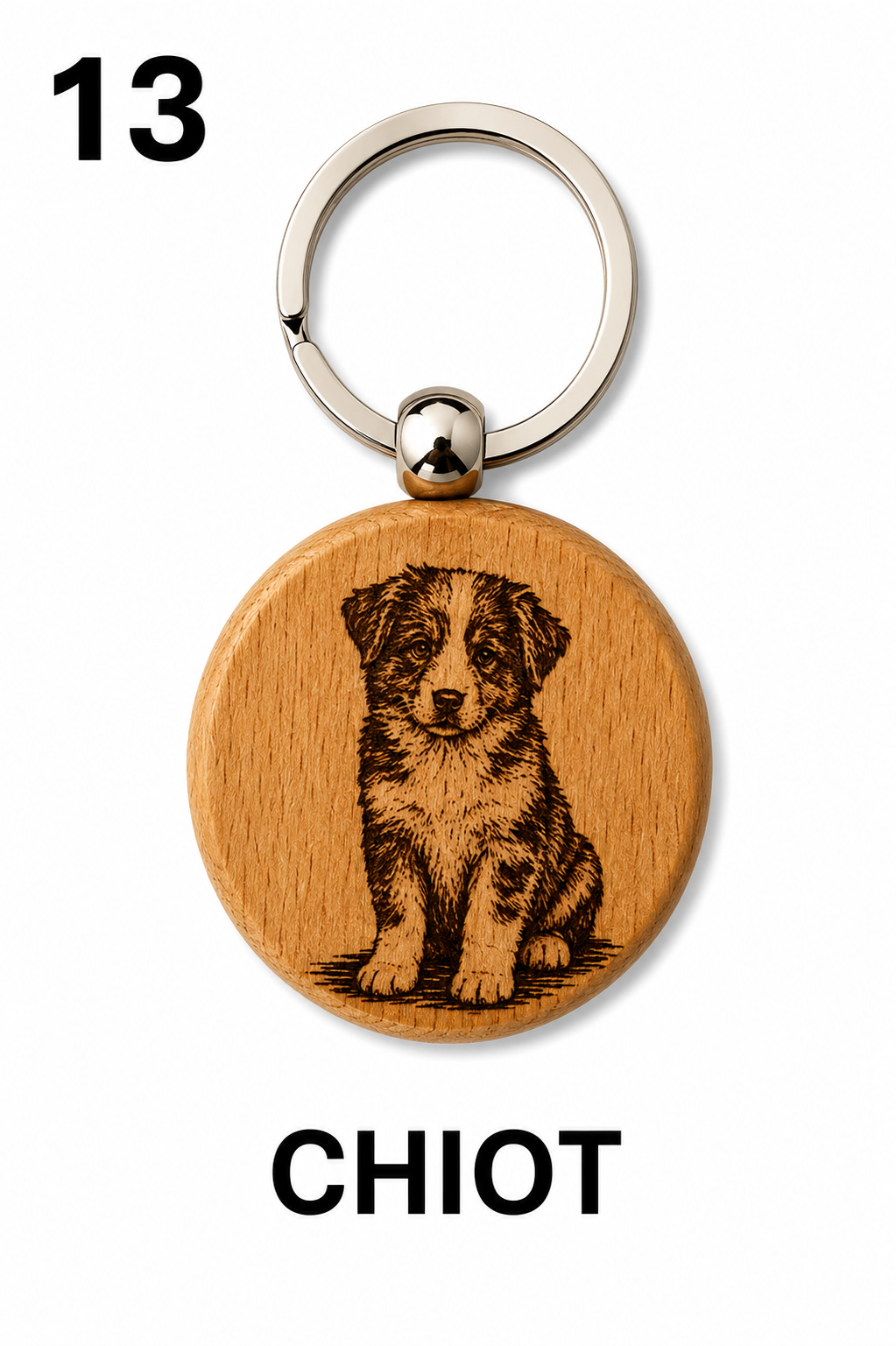 Porte-clés en bois gravé – Création artisanale WOOW-FRANCE