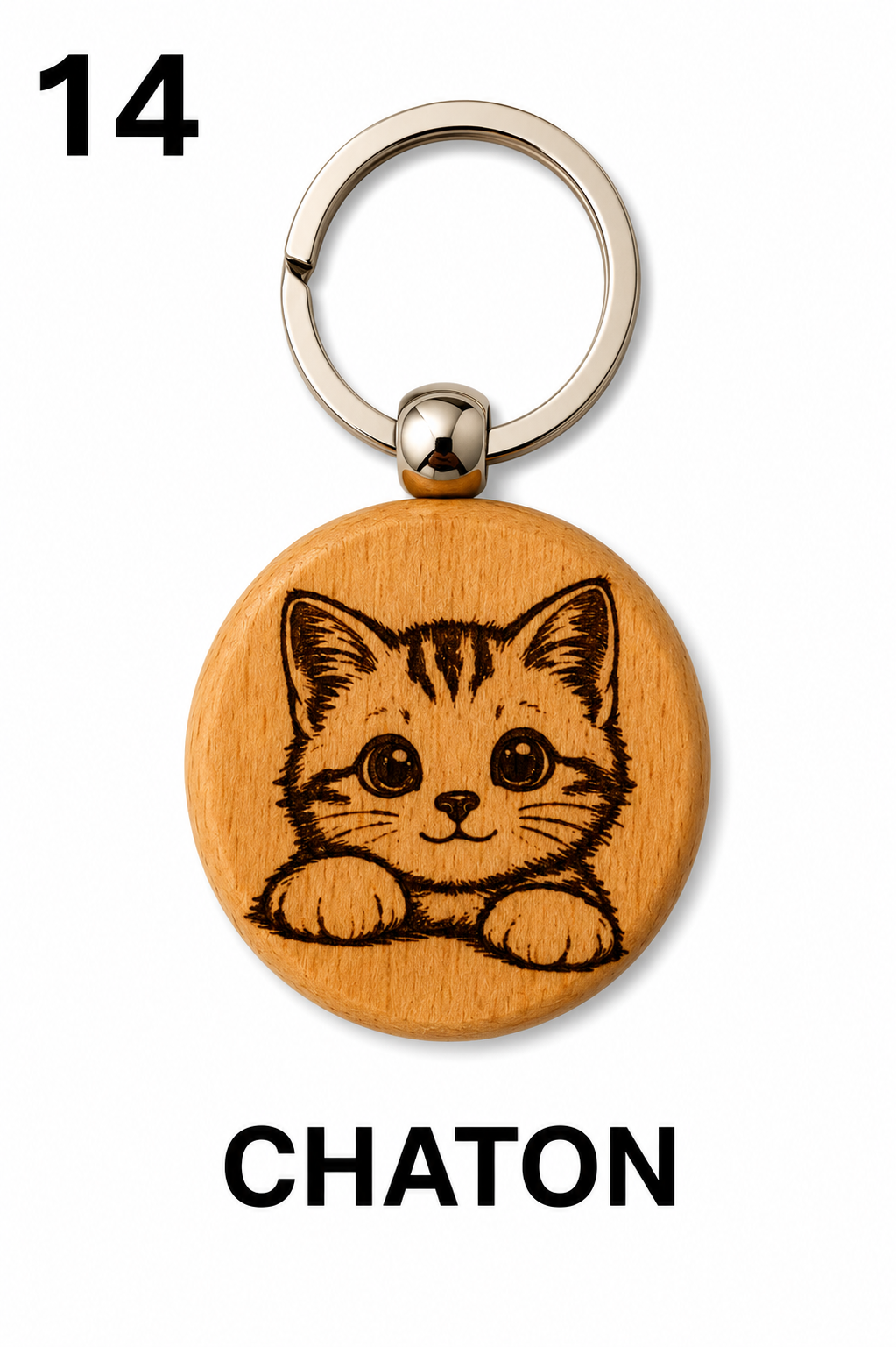 Porte-clés en bois gravé – Création artisanale WOOW-FRANCE