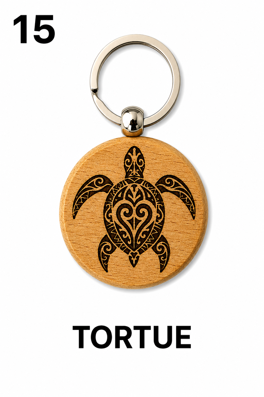 Porte-clés en bois gravé – Création artisanale WOOW-FRANCE