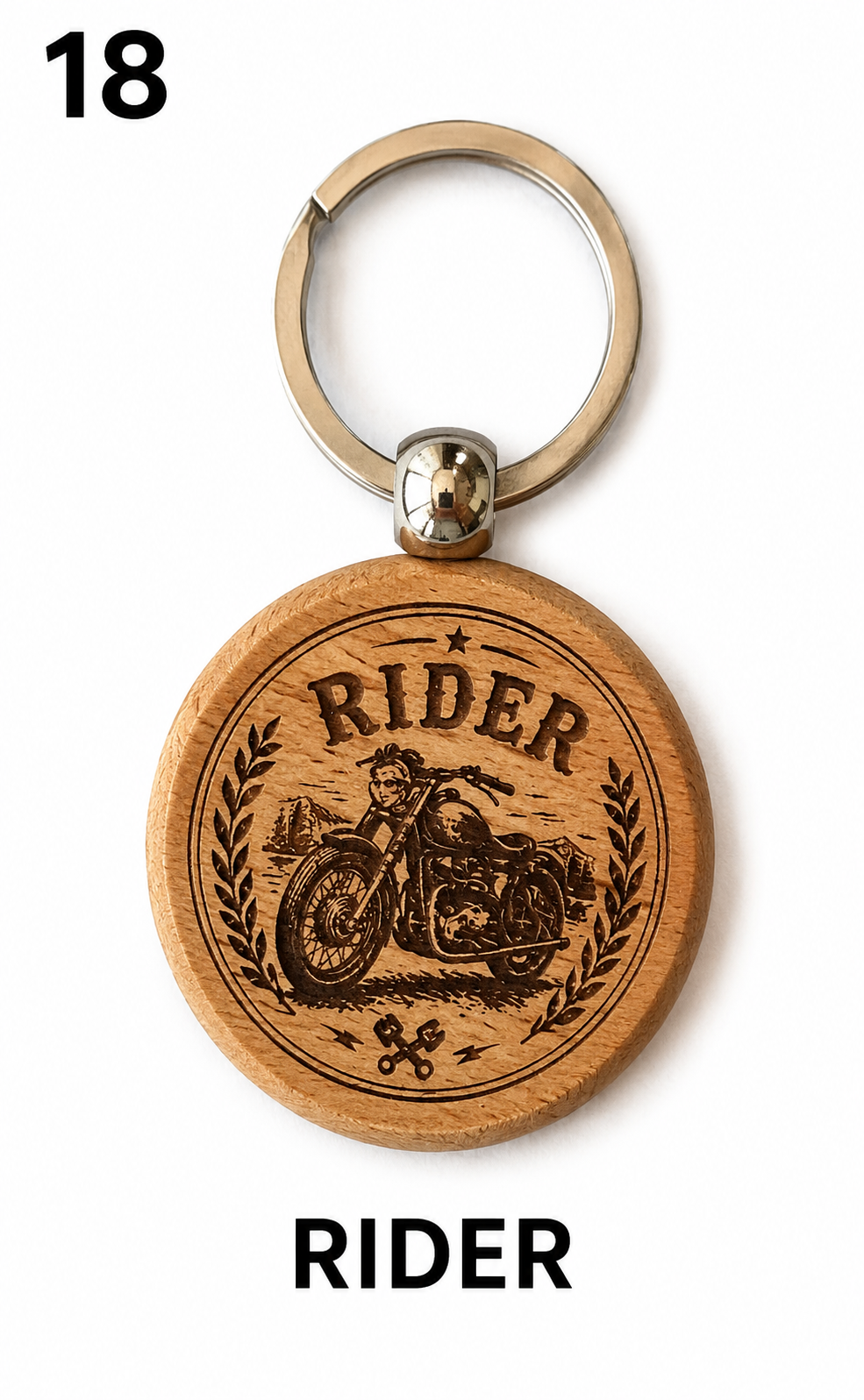 Porte-clés en bois gravé – Création artisanale WOOW-FRANCE