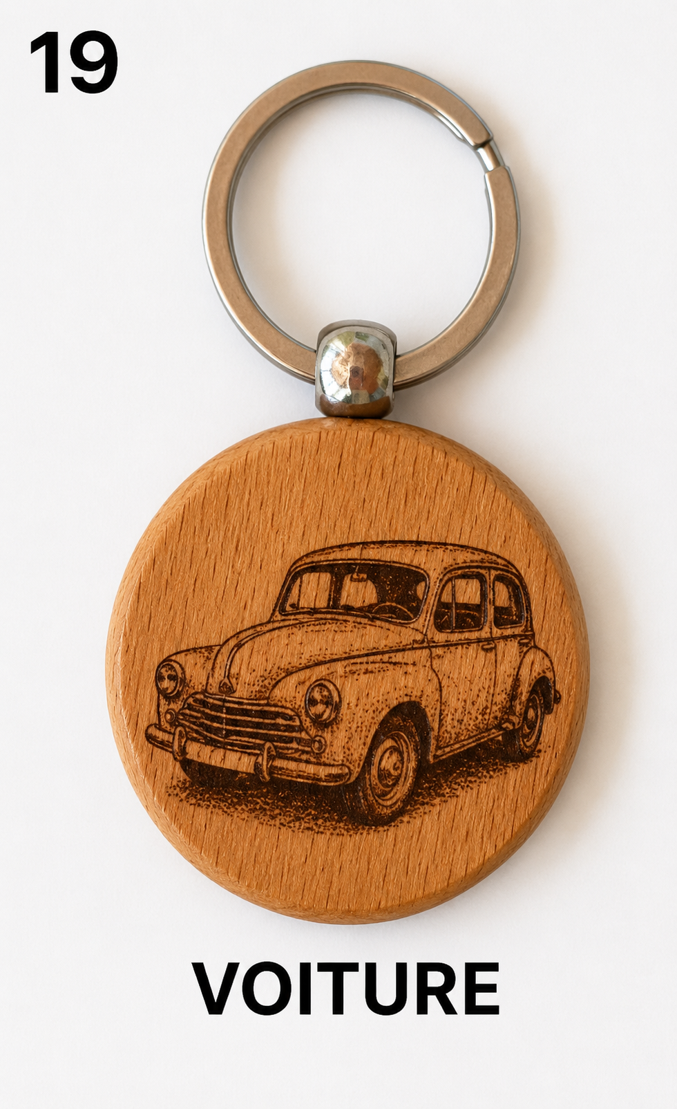 Porte-clés en bois gravé – Création artisanale WOOW-FRANCE
