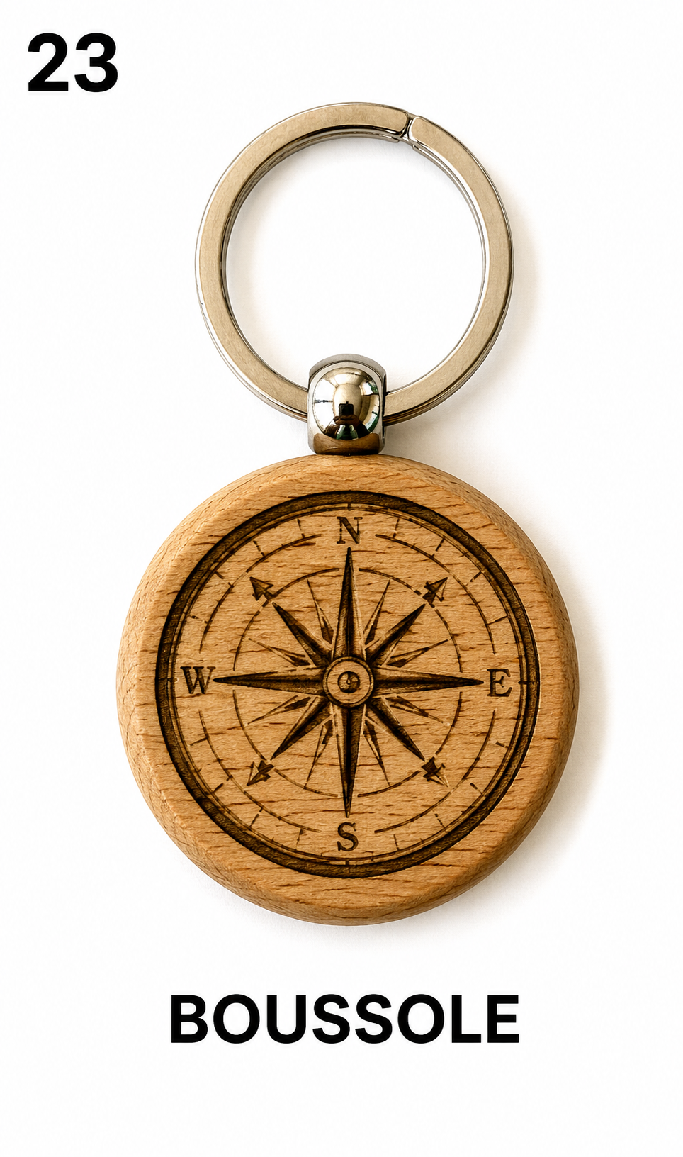 Porte-clés en bois gravé – Création artisanale WOOW-FRANCE