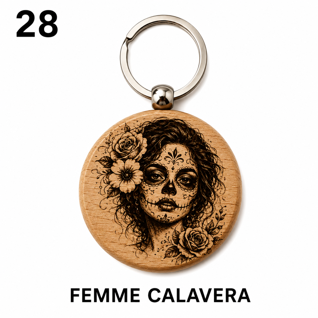 Porte-clés en bois gravé – Création artisanale WOOW-FRANCE