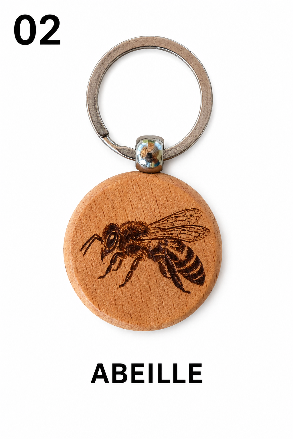 Porte-clés en bois gravé – Création artisanale WOOW-FRANCE