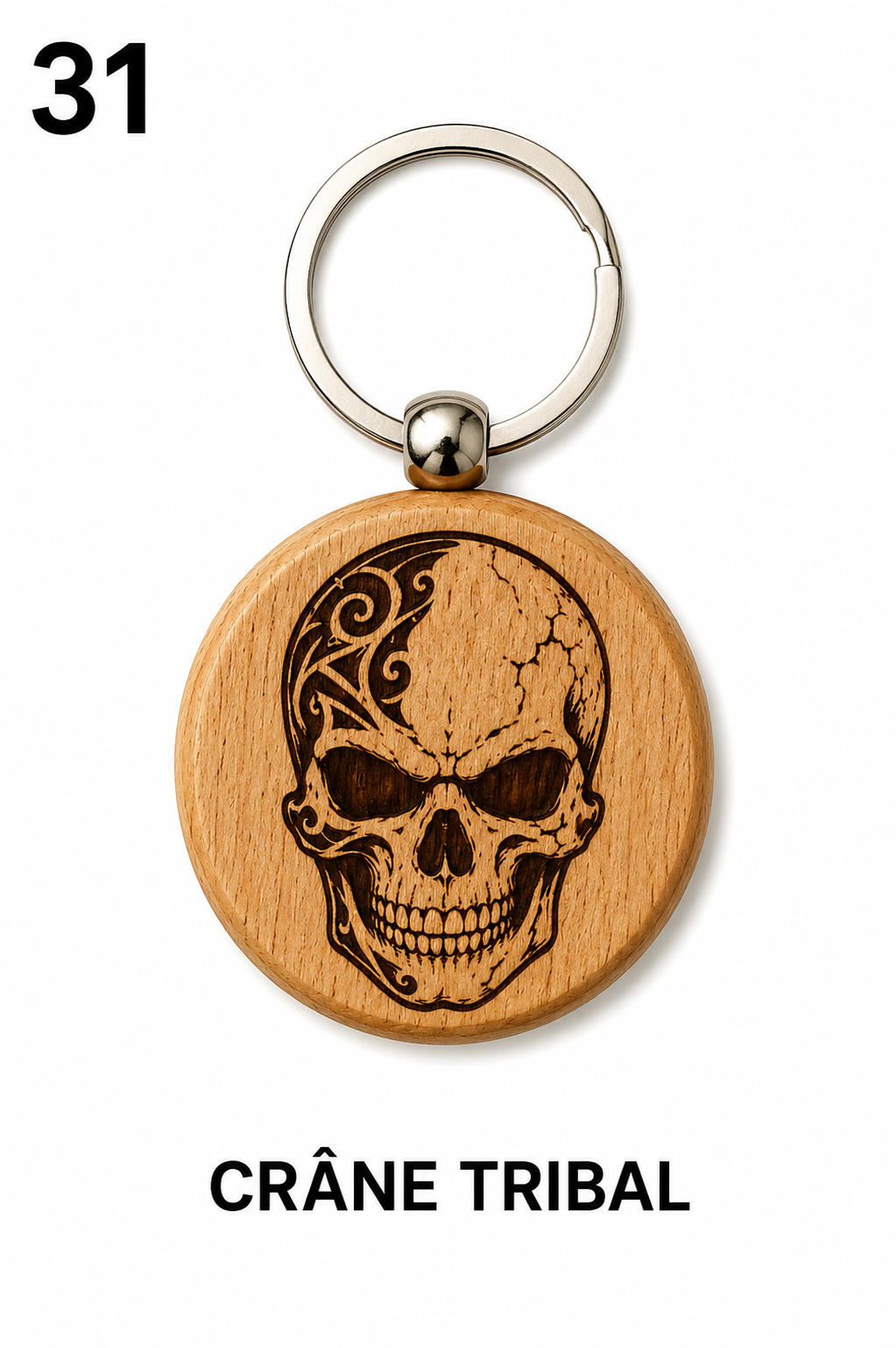 Porte-clés en bois gravé – Création artisanale WOOW-FRANCE