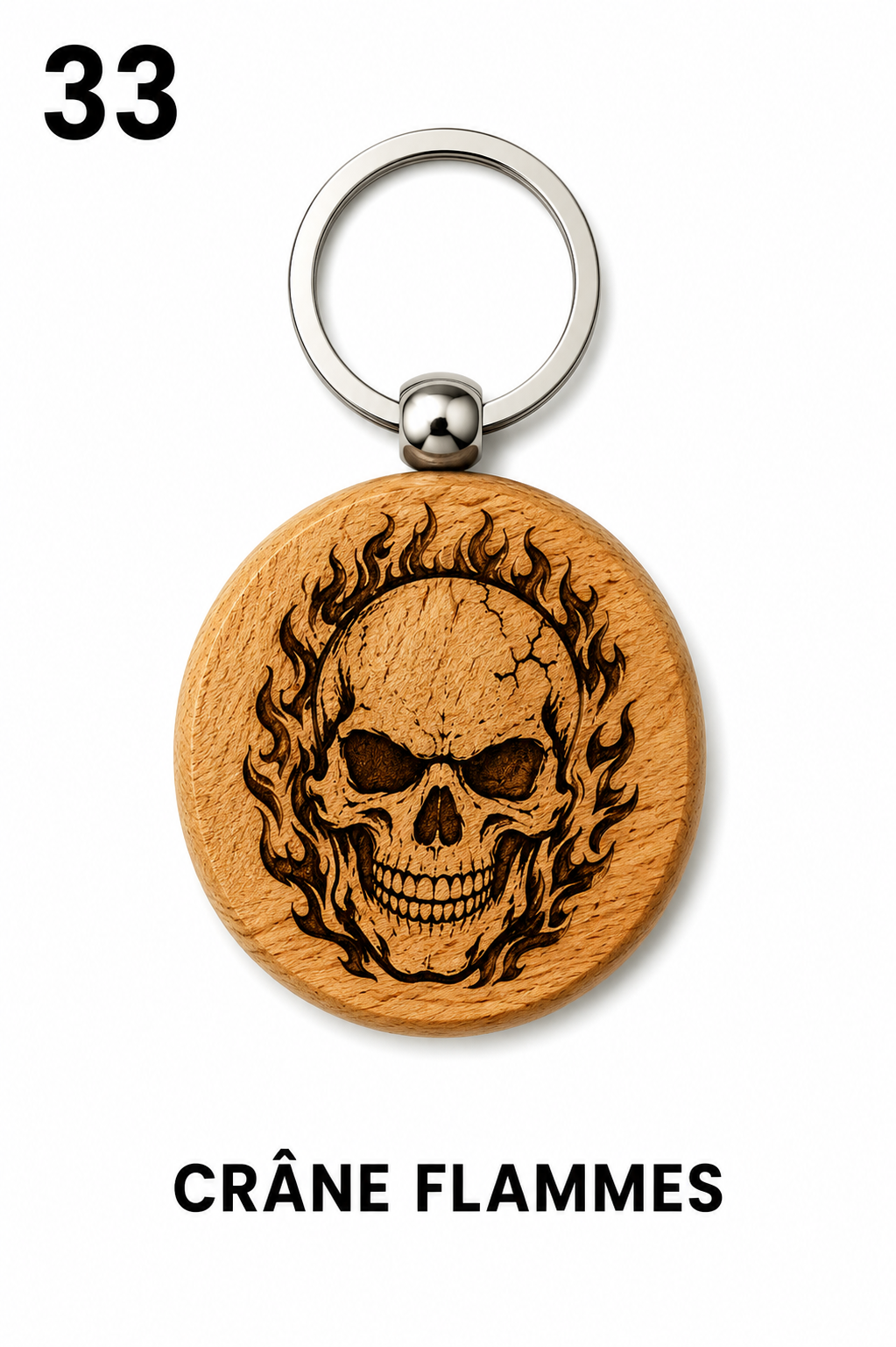 Porte-clés en bois gravé – Création artisanale WOOW-FRANCE