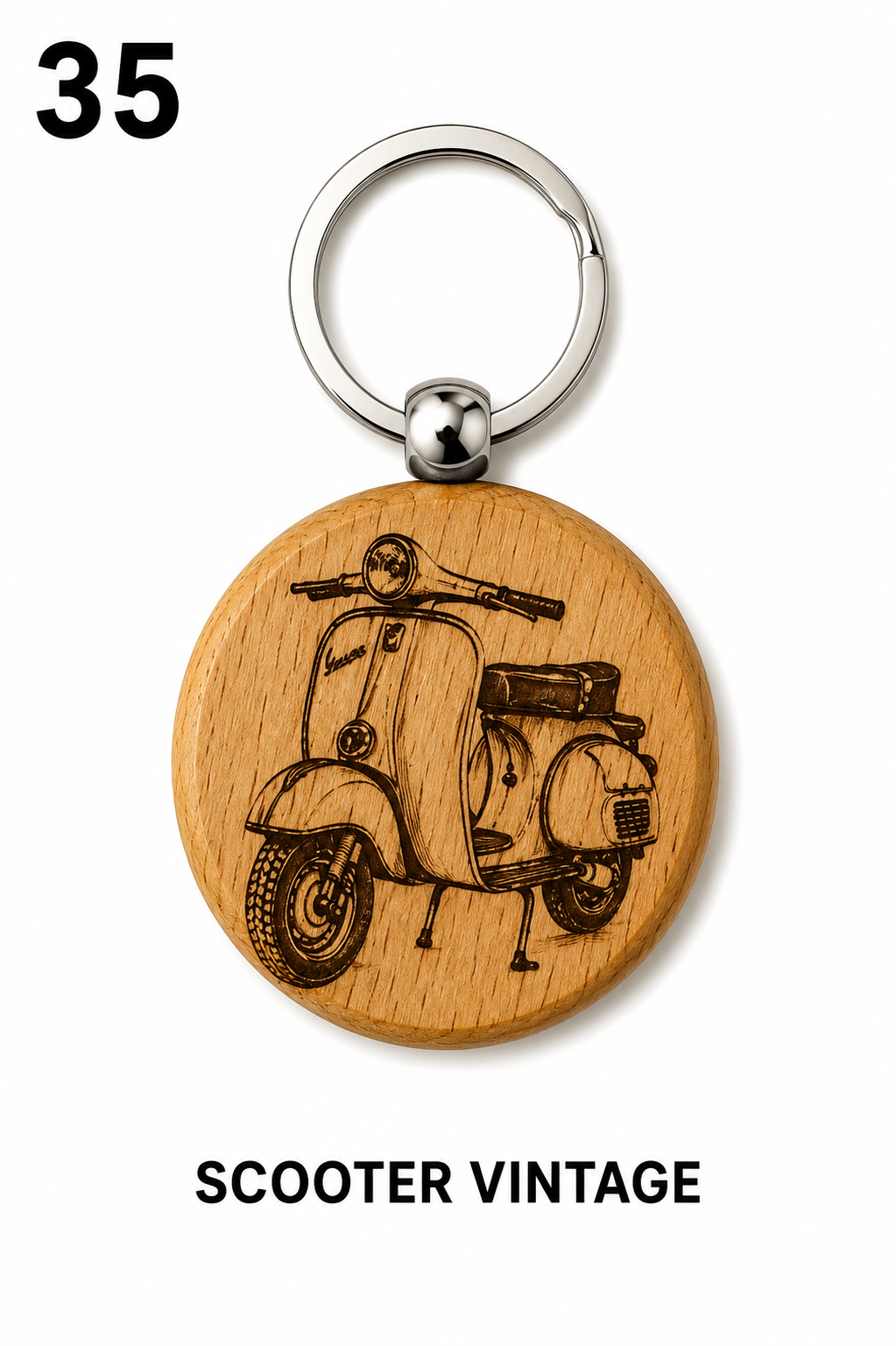Porte-clés en bois gravé – Création artisanale WOOW-FRANCE
