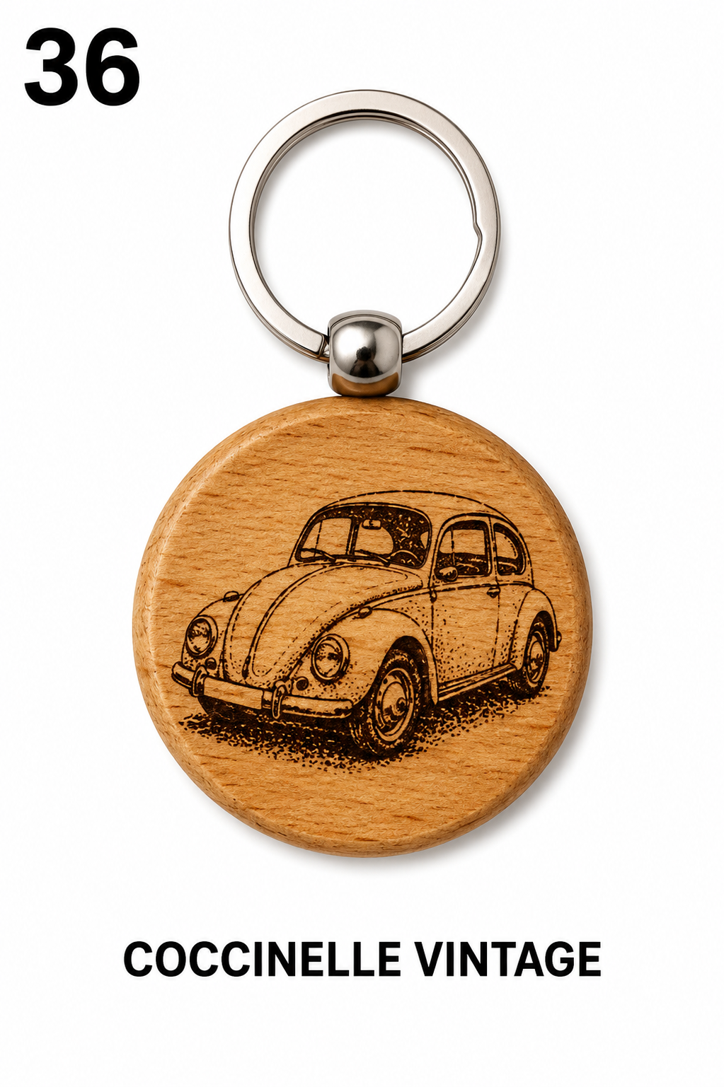 Porte-clés en bois gravé – Création artisanale WOOW-FRANCE