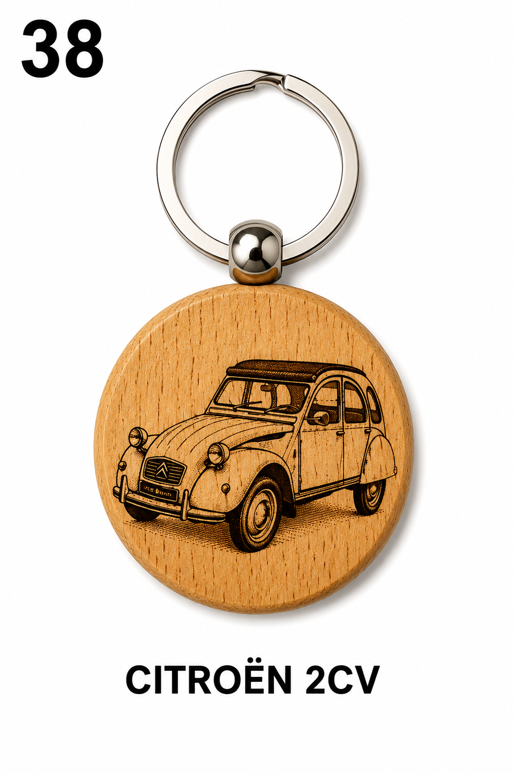 Porte-clés en bois gravé – Création artisanale WOOW-FRANCE