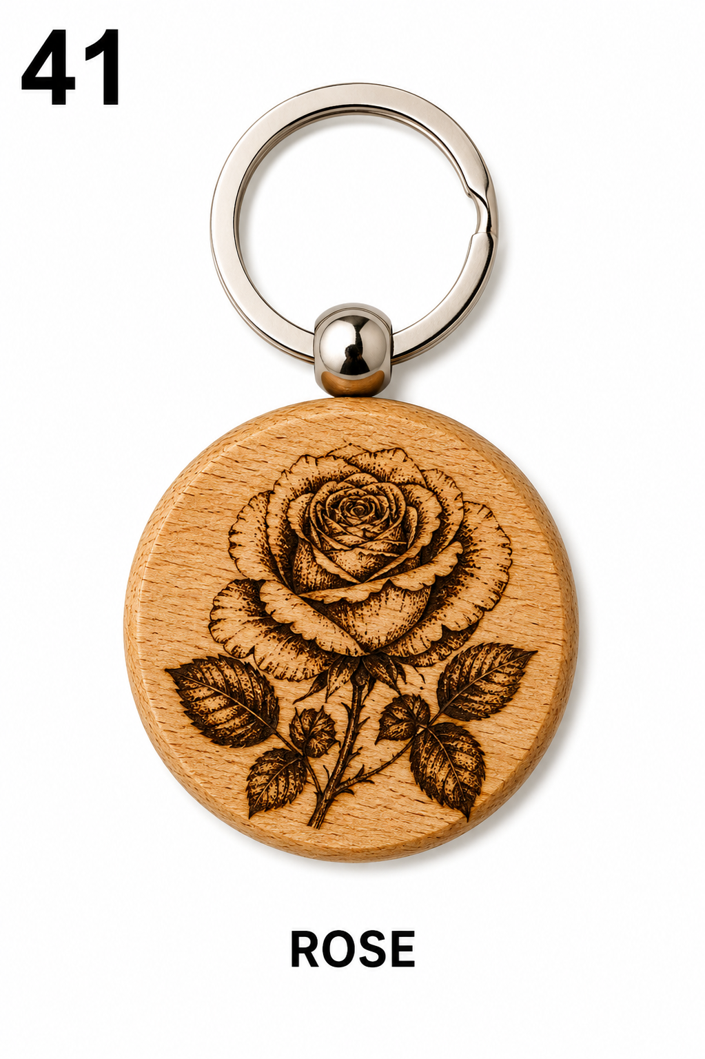 Porte-clés en bois gravé – Création artisanale WOOW-FRANCE