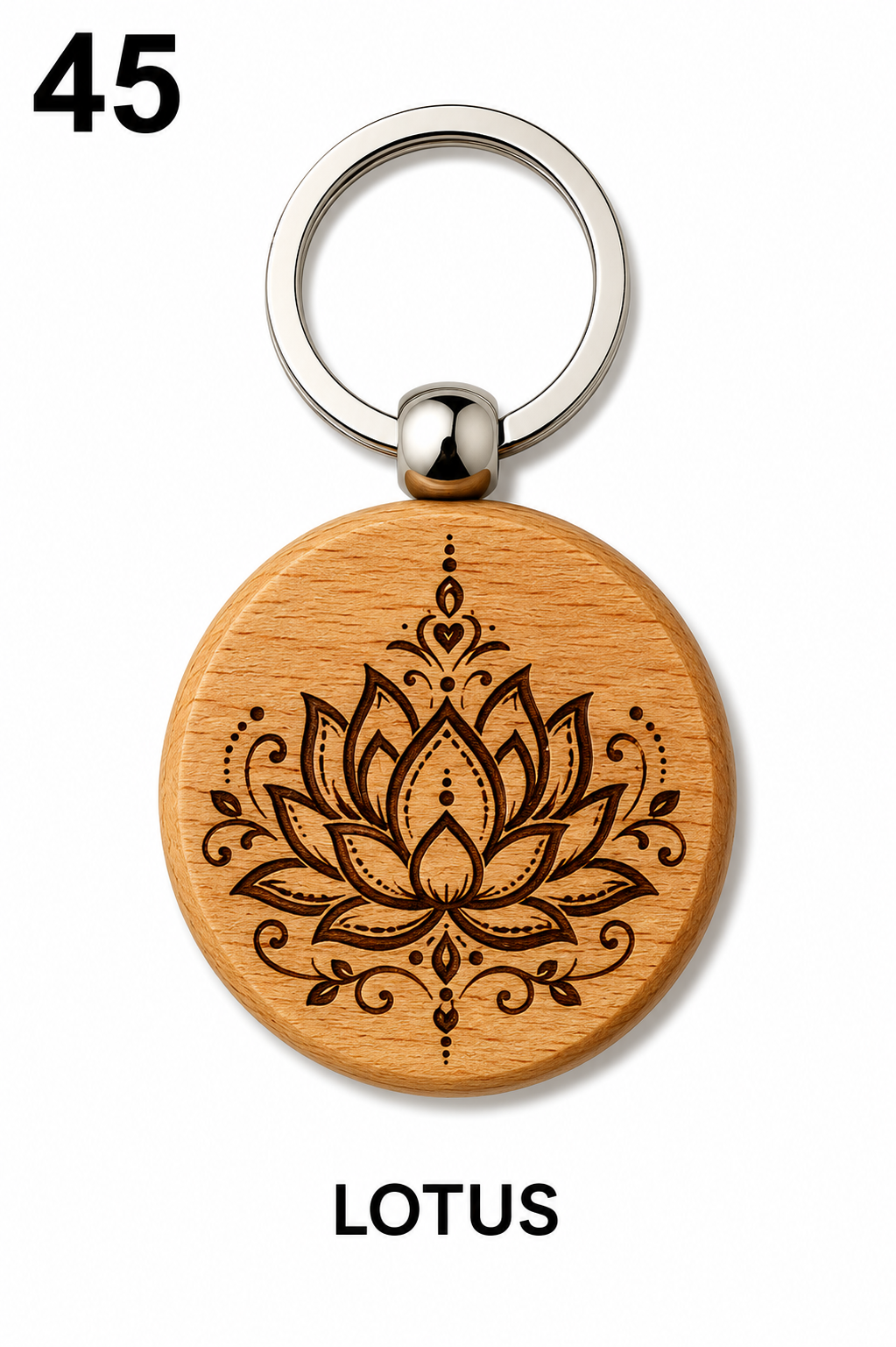 Porte-clés en bois gravé – Création artisanale WOOW-FRANCE