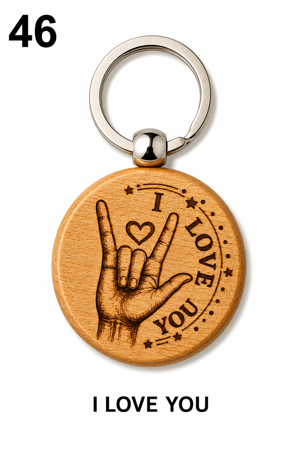 Porte-clés en bois gravé – Création artisanale WOOW-FRANCE