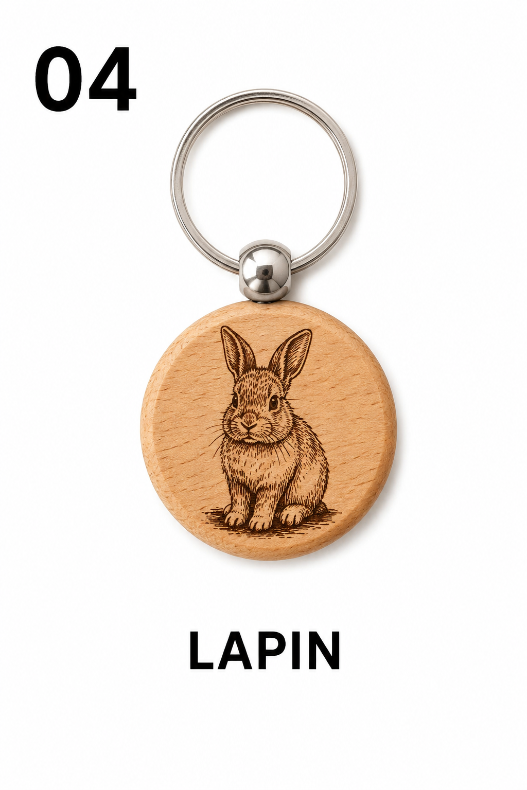 Porte-clés en bois gravé – Création artisanale WOOW-FRANCE