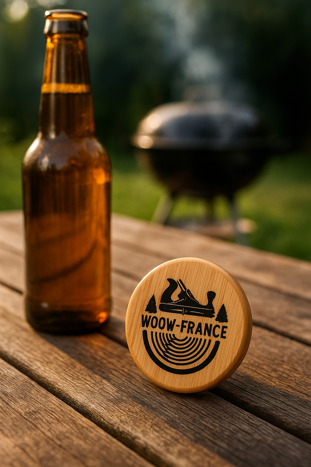 Décapsuleur Rond Aimanté WOOW™ – Bois Naturel | Indispensable & Stylé