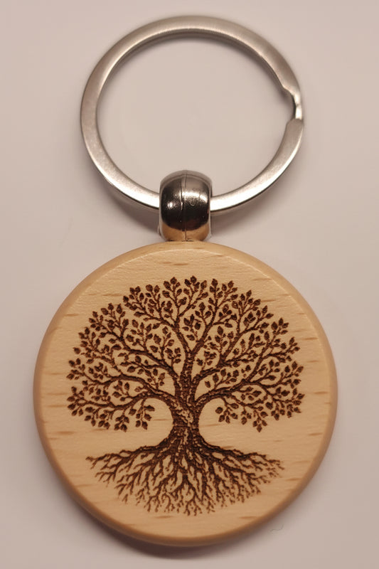 Porte-clés en bois gravé – Création artisanale WOOW-FRANCE